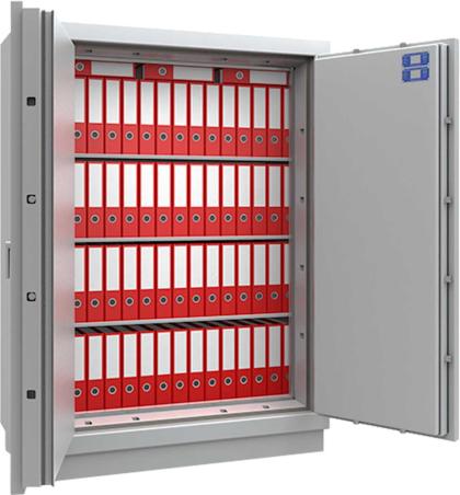 Geöffneter Aktentresor mit Ordnern