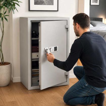 Wertschutzschrank wird geöffnet