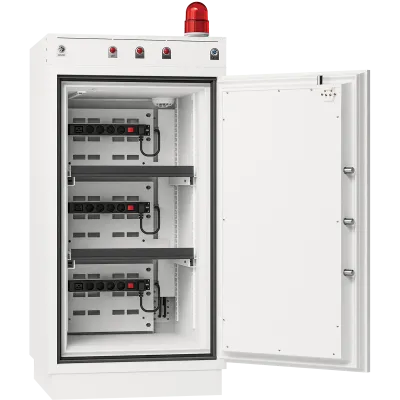 Akku-Ladeschrank Battery Commander Pro BS1943K geöffnet