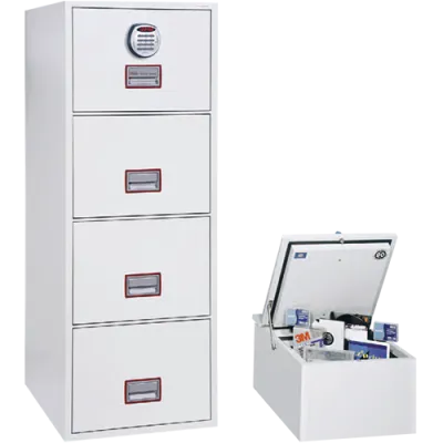 Dokumententresor WC Vertical Fire File FS2274E mit Datenscutzeinsatz