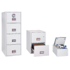Dokumententresor der Baureihe WORLD CLASS VERTICAL FIRE FILE FS2270 mit Datenschutzeinsatz