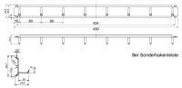 8er Sonderhakenleisten, 450 mm