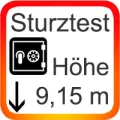 Sturztest 9,15 m, brennendes Gebäude