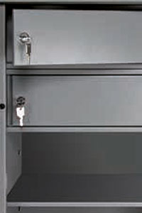 2x Innentresor mit Schlüsselschloss, 180 mm hoch