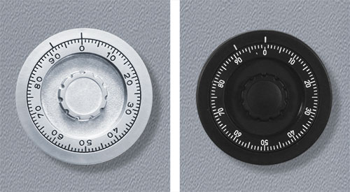 Mechanisches Zahlenkombinationsschloss in silber und schwarz